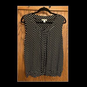 Appleseed's Black & White Polka Dot Tank Top Extra Large XL